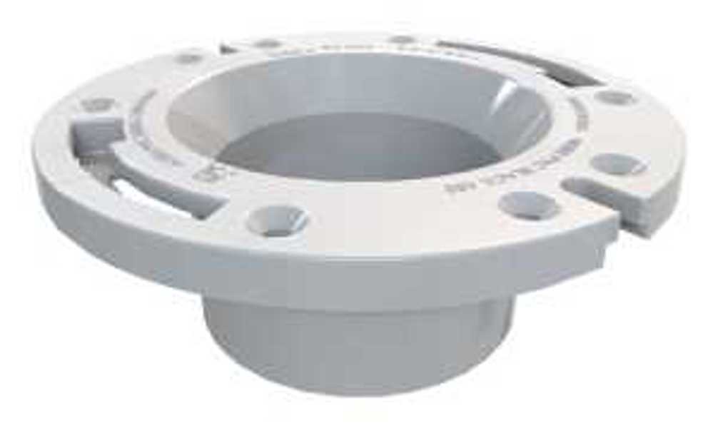 Oatey 43503 Closet Flange Level Fit 3 Or 4 In PVC White For Most Toilet