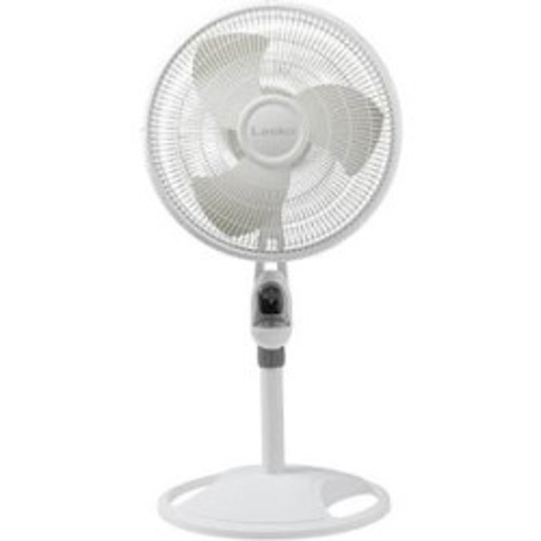 Lasko Metal Products 1646 Oscillating Stand Fan 16 In White with Remote