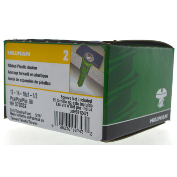 Hillman Group 370332 Ribbed Anchor 12-14-16X1 Green