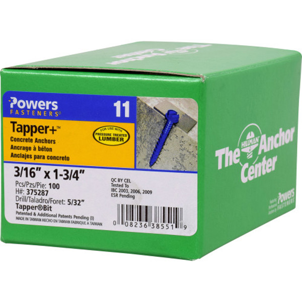 Hillman Group 375287 Concrete Screw 3/16 In x 1 3 In