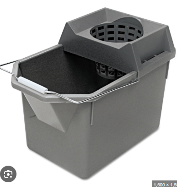 Rubbermaid 619400STL Mop Bucket with Wringer Combo 15 Qt Capacity Plastic with Steel 17x10-1/2 In
