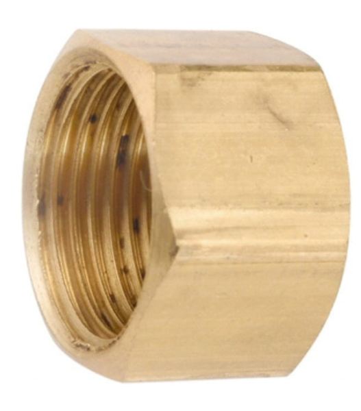 Anderson Metal Corp 730081-06 Compression Cap 3/8 In Brass Fitting