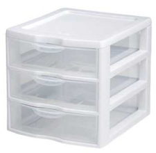 20738006F Small Drawer Unit 3-Drawer Plastic 7-1/4 In