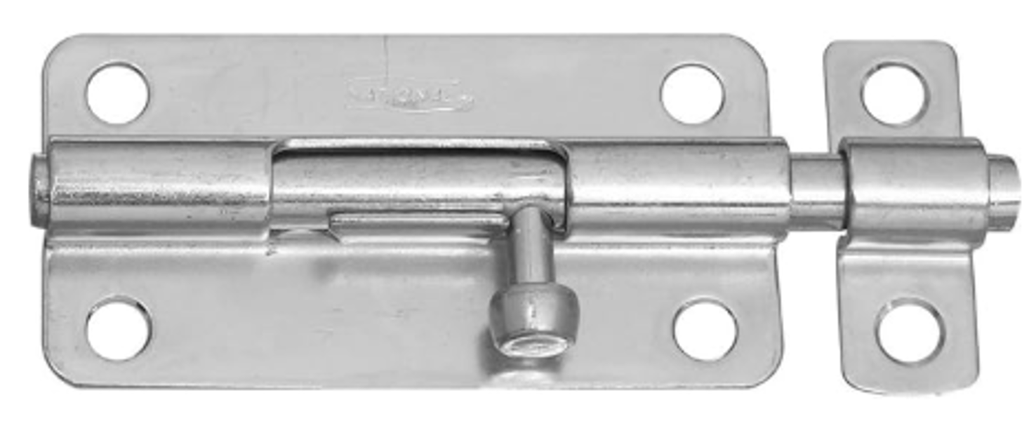National Hardware N151-654 Barrel Bolt 4 In Length 0.32 In Diameter Bolt Head Steel Zinc