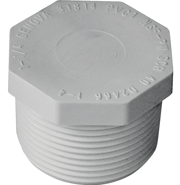 IPEX USA LLC-CANPLAS 435625 Schedule 40 White Plug 1-1/4 In 150 PSI Pressure