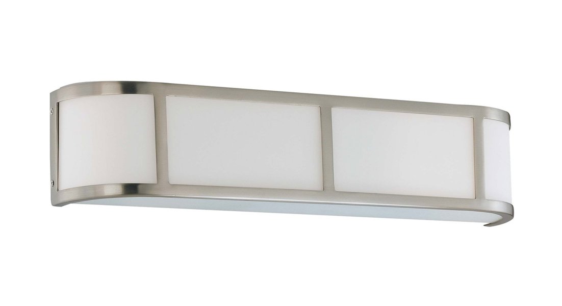 Satco 60-2873 Wall Sconce 3 Light Brushed Nickel Finish with Satin White Glass