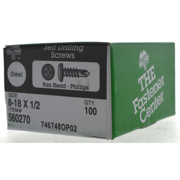 Hillman Group 560270 Phillips Pan Head Screw 8-18 X 1 In