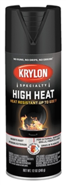 KRYLON 3M K01618000 / K01618777 Spray Paint 12 Oz Black High Heat Satin Interior
