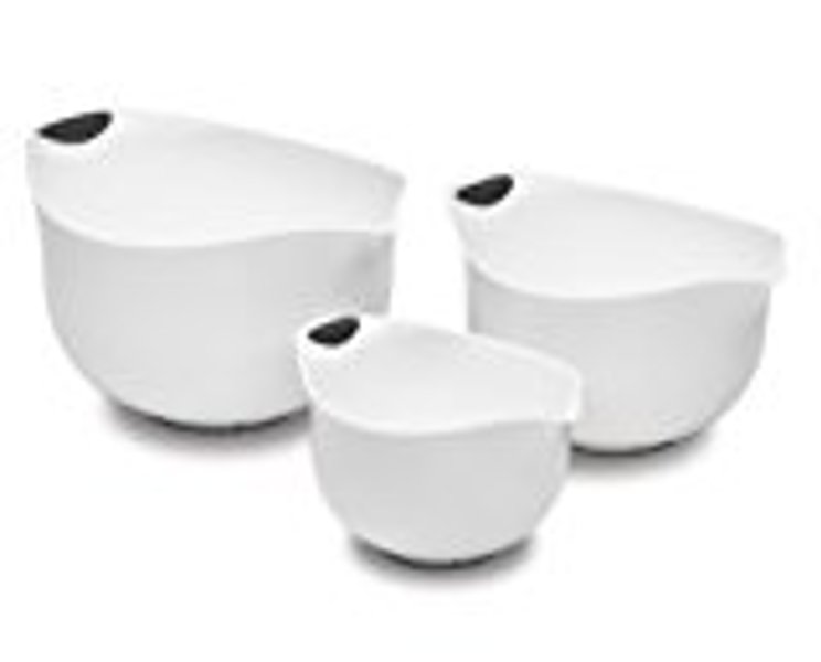 Cuisinart CTG003MBW Mixing Bowl Set 3 Piece White Durable Plastic Dishwasher Safe