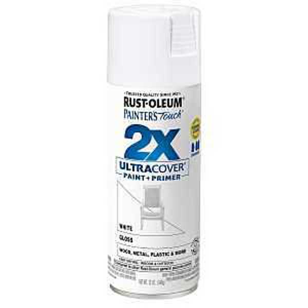 Rust-Oleum 334048 White Gloss Spray Paint 12 Oz 2X Ultra Cover