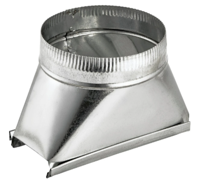 Lambro Industries 122/137 Range Hood Transition Round Aluminum 3-1/4 In x 6 In x 10 Ft