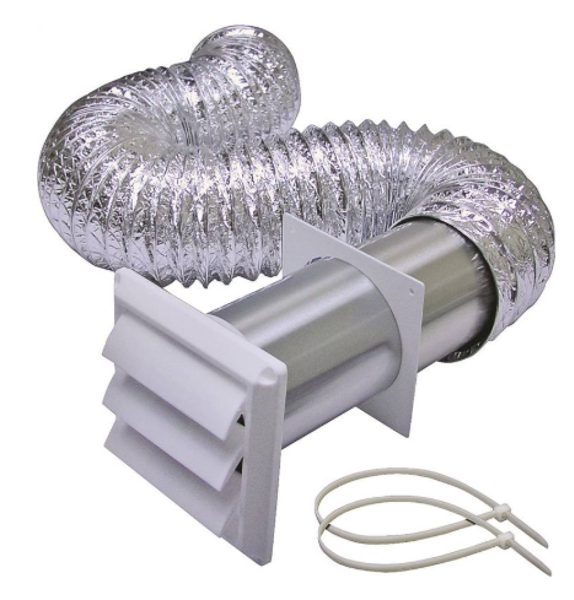 Lambro Industries 1377W Wall Louvered Vent Kit 5 Piece Plastic White