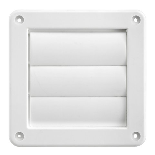 Lambro Industries 2676W Replacement Louvered Vent Hood 4x4.64 In White Plastic