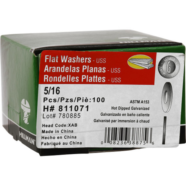 Hillman Group 811071 Flat Galvanized Washer 5/16 In USS (Wide Pattern)