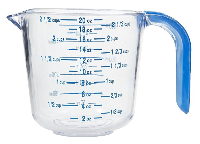 Arrow Plastics 00031 Measuring Cup 2.5 Cup Capacity Clear Plastic Cool Grip