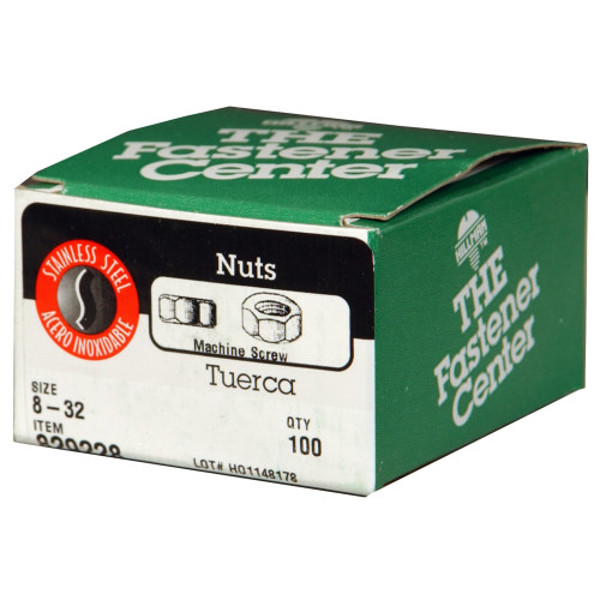 Hillman Group 829228 Nut Screw Machine 8-32 Coarse and Fine Thread Hex Machine Screw Nut