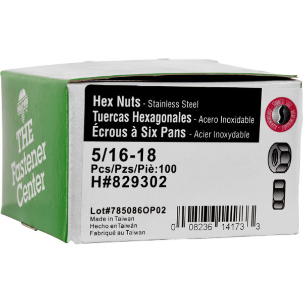 Hex Nut 5 16 Inch 18 Thread Coarse And Fine For General Fastening