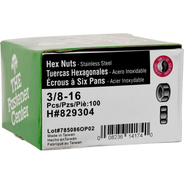 Hillman Group 829304 Hex Nut 3/8-1 Coarse and Fine Thread Finished