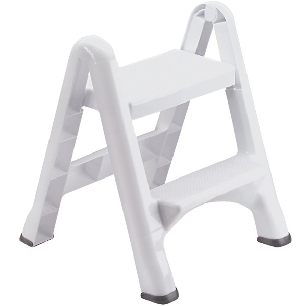 Rubbermaid FG420903 Fold Down 2-Step Step Stool White