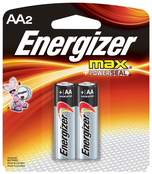 Energizer Battery CELD01546 Alkaline AA Battery 2 Pack 1.5 Volts Silver