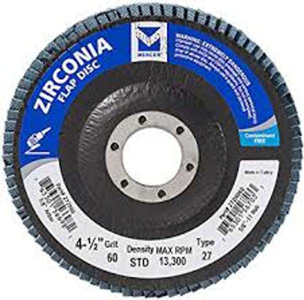 Mercer Abrasives 272060 Flap Disc 4-1/2 In 7/8 In Grit 60 Zirconia