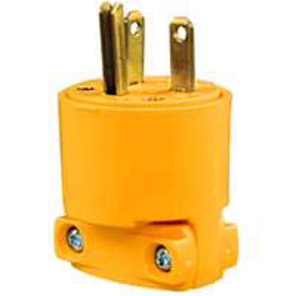 EATON-COOPER WIRING 4409-BOX Plug Straight 125VAC 20 Amp 2-Pole 3-Wire Yellow