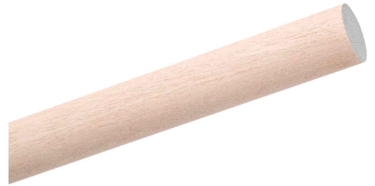 WADDELL MFG CO 6403UB Round Dowel 48 In 3/16 In Gray Aspen Wood