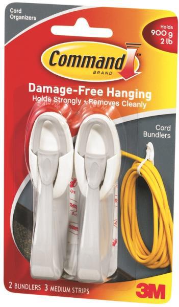 3M 17304 Medium Cord Bundler White Plastic