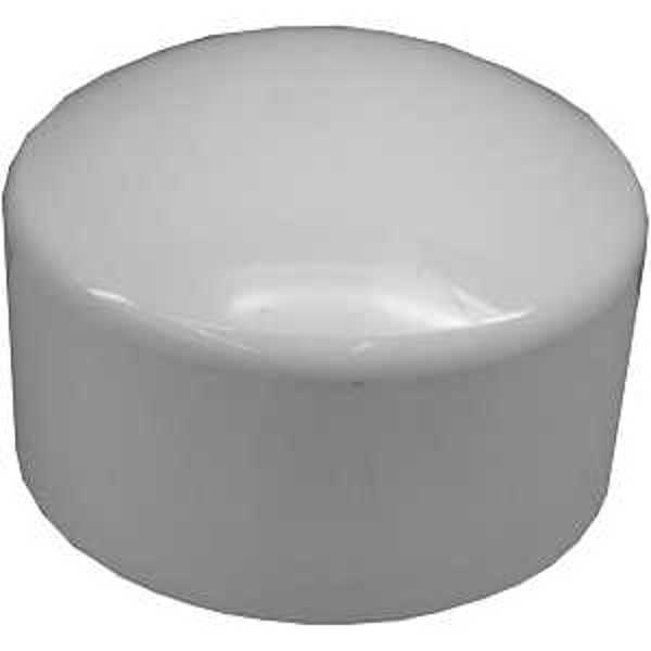 Genova Products 30154 Schedule 40 Pipe Cap 4 In Dome Shaped Top White