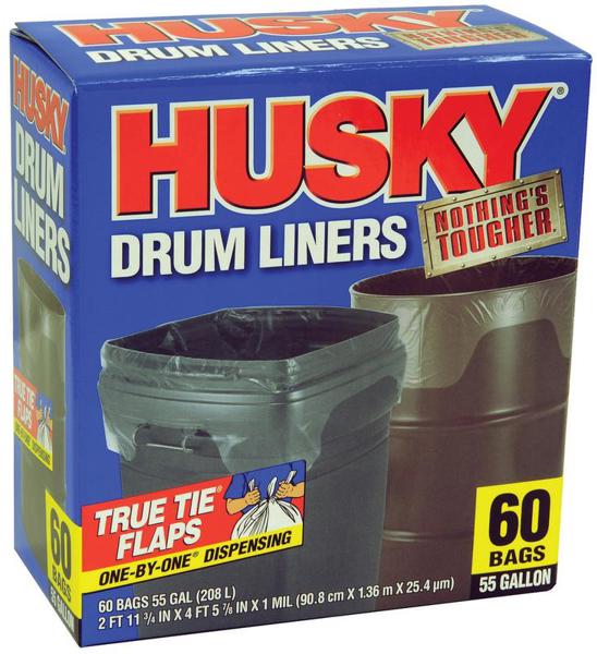 Poly-America HK55WC060C Trash Drum Liner 55 Gal Capacity 60 Count