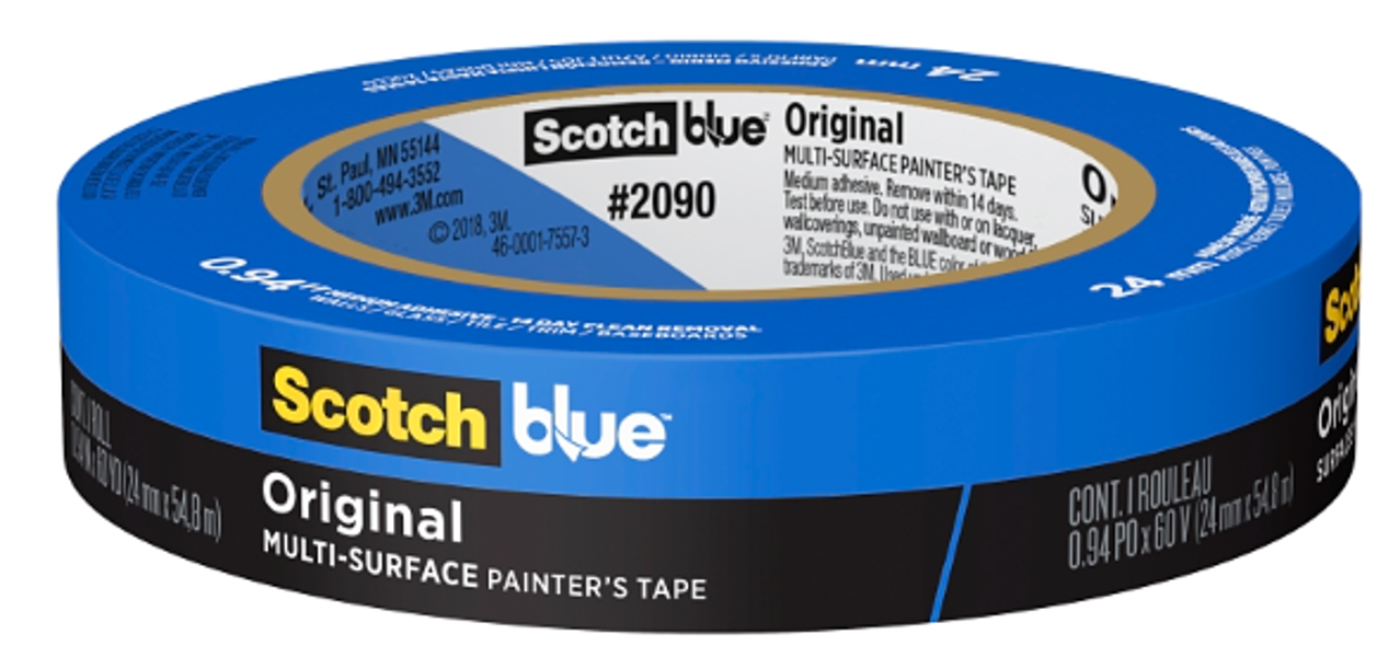 3M 2090-24A Blue Masking Tape 0.94 In x 60 Yd Multi Use Long