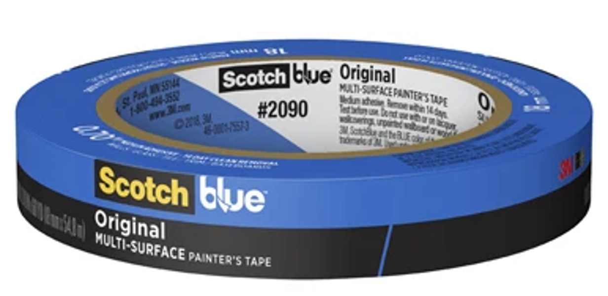 3M 209018NC Masking Tape 0.7 In X 60 Yd 5 Mil Long Multi Use Crepe Paper Backing Blue