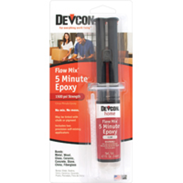 ITW Devcon 20445 Epoxy 0.47 Oz Clear Liquid Syringe Minute Flow-Mix Multi-Purpose