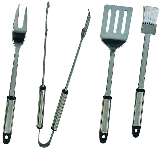 Mintcraft Q-430A3L Barbecue Tool Set Set of 4 Stainless Steel 1.5mm Gauge Blades