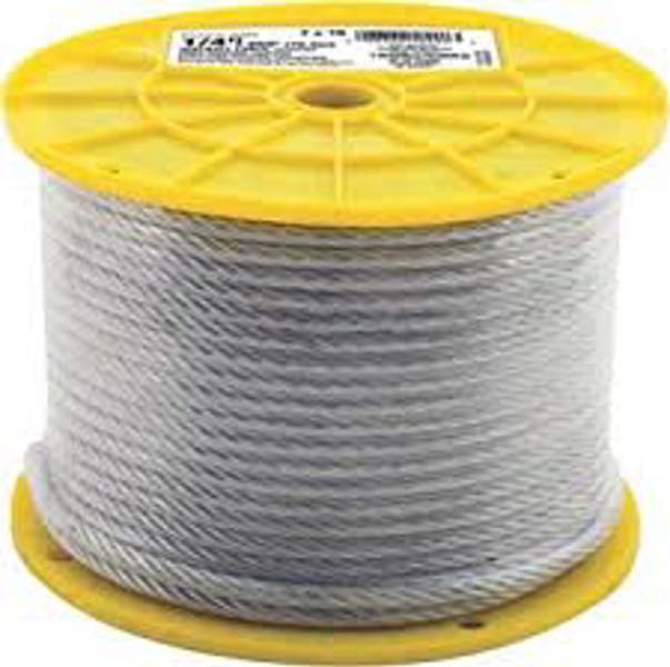 MIBRO 504902 Aircraft Cable 1/4 In 250 Ft Galvanized 7x19