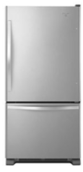 Whirlpool WRB329DMBM Bottom Mount Refrigerator 19 Cu Ft Stainless Steel with SpillGuard Glass Shelves