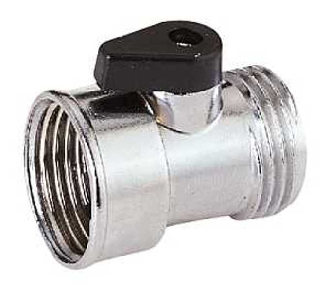Mintcraft GC5043L Hose Shutoff Valve 3/4 In Female 1 Port Silver Chrome