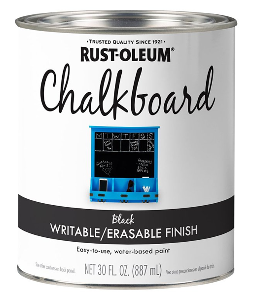 1QUART Rust-Oleum 301450 Brush On Chalkboard Paint 1 Qt Black