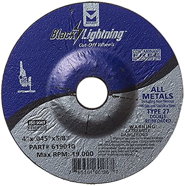 Mercer Abrasives 619010 Cutoff Wheel 4x.045 In Thin High Speed Cut for All Metals