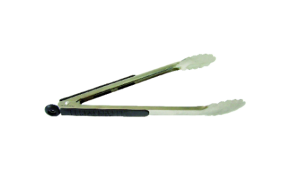 MBR Industries BC-40242 Locking Tongs 12 In Stainless Steel with Plastic Pad on Handle
