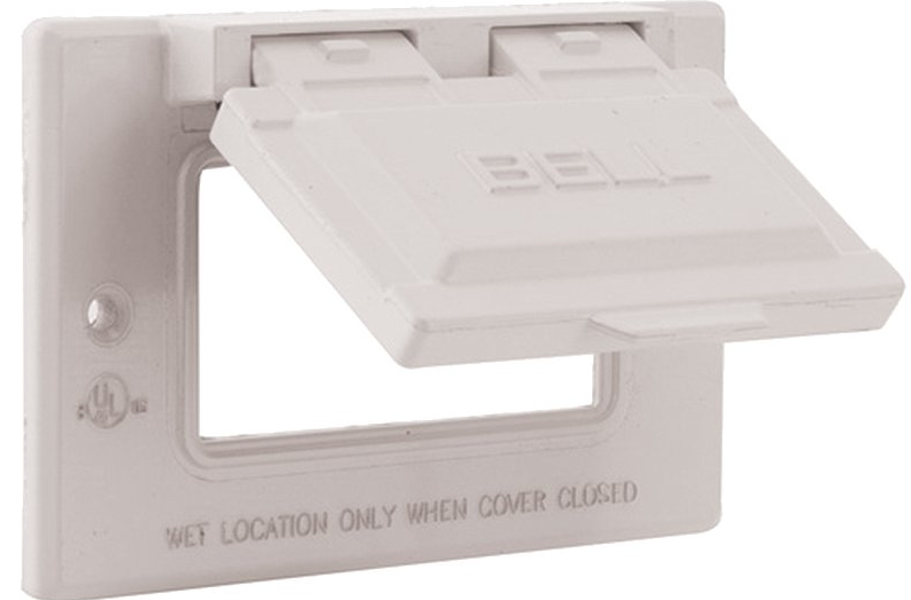 Hubbell Electrical Products 5101-6 One Gang Device Mount Flip Covers 2-13/16 In x 4-9/16 In Metal White