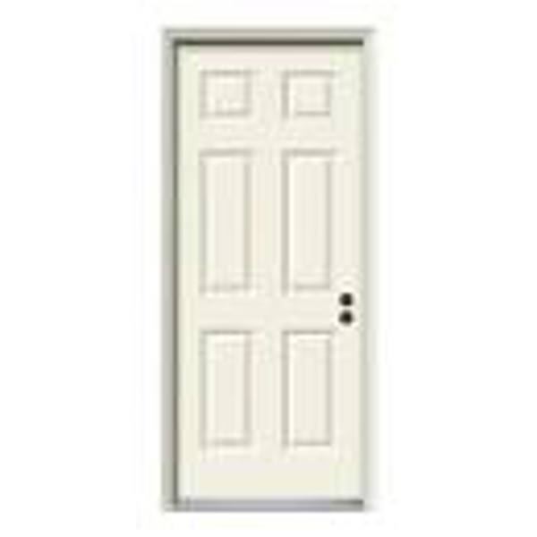 Masonite 6PSTPH3068LHOS 6-Panel Steel Left Hand Prehung Door 3/0 X 6/8 Nickel Hinges