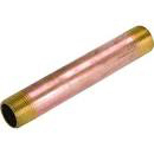 B&K Faucets 463-060 Red Brass Nipple 1/2 In X 6 In Red