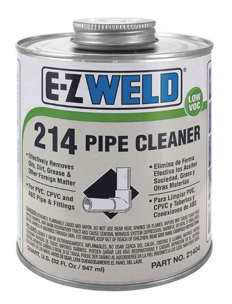 EZ WELD EZ21401N PVC Cleaner 0.25 Pt Clear