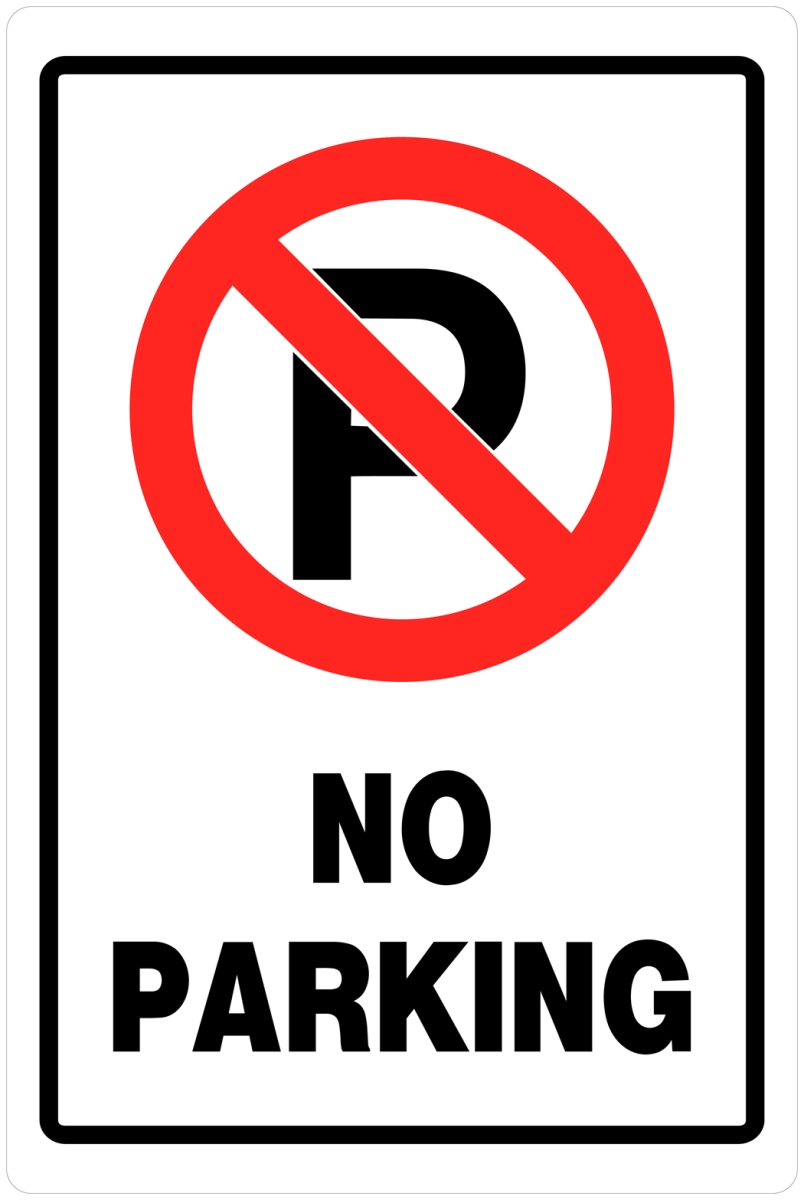 Hillman Group 840014 No Parking Sign 18x12 Red Black and White