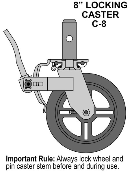 ABLE EXPORT, LLC ABL C8 Locking Caster Wheel