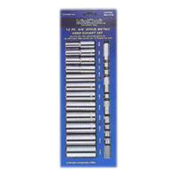 VULCAN TS1012MD Deep Metric Socket Set 12 Piece 3/8 In Drive