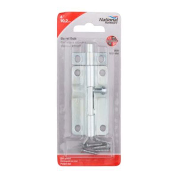 National Hardware N151-654 Barrel Bolt 4 Zinc Plated 4 In