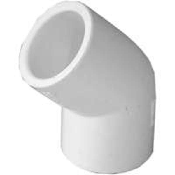 LASCO 435481 45 Degree PVC Pipe Elbow 1/2 In Schedule 40 White