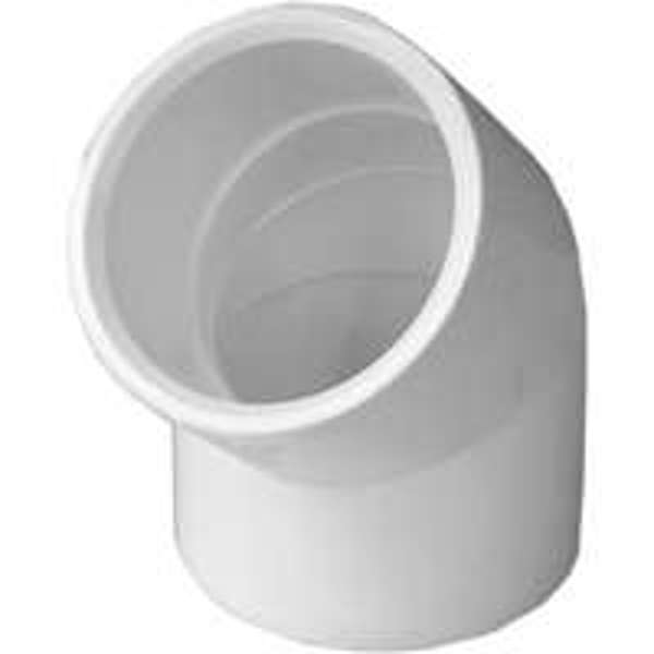 Genova Products 435484 1-1/4 In 45 Degree PVC Slip Elbow Schedule 40 White